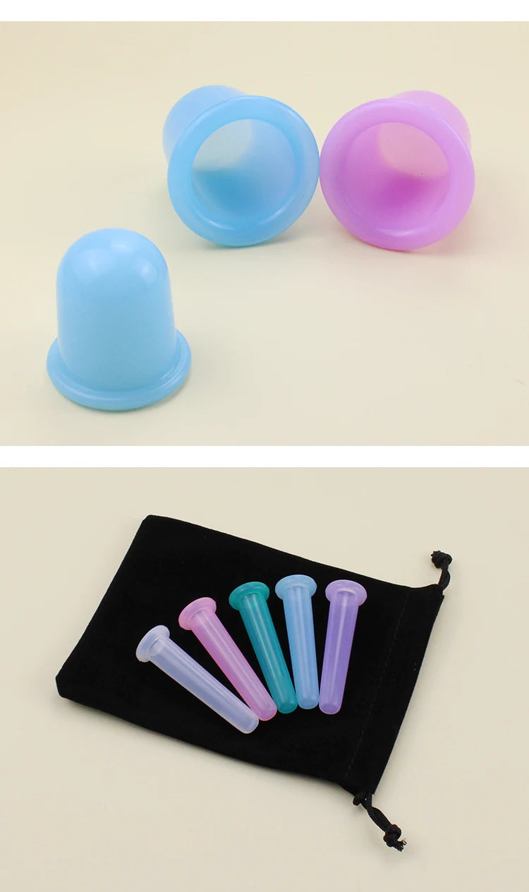 Silicone Facial Cupping Set – Anti-Aging Vacuum Massage Cups for Face & Eye Care (Multiple Sizes & Colors)