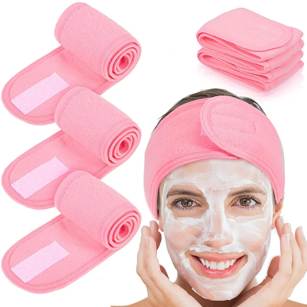 Adjustable Soft Spa Headband – Makeup, Skincare & Shower Hair Wrap