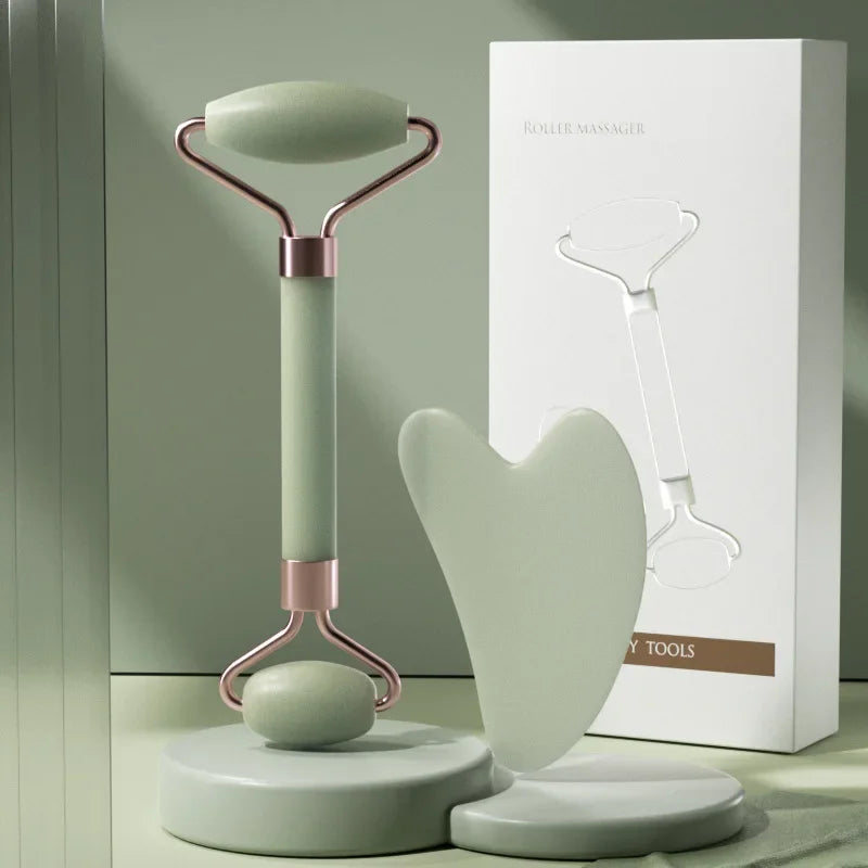 Set 2-en-1 Massage Visage & Gua Sha – Anti-Rides & Relaxation