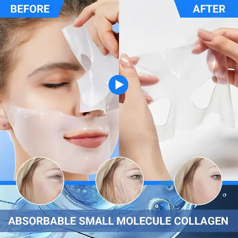 Bio-Collagen Sheet Face Mask – Anti-Aging, Firming & Brightening | 1/3/5/10PCS | Korean Skincare