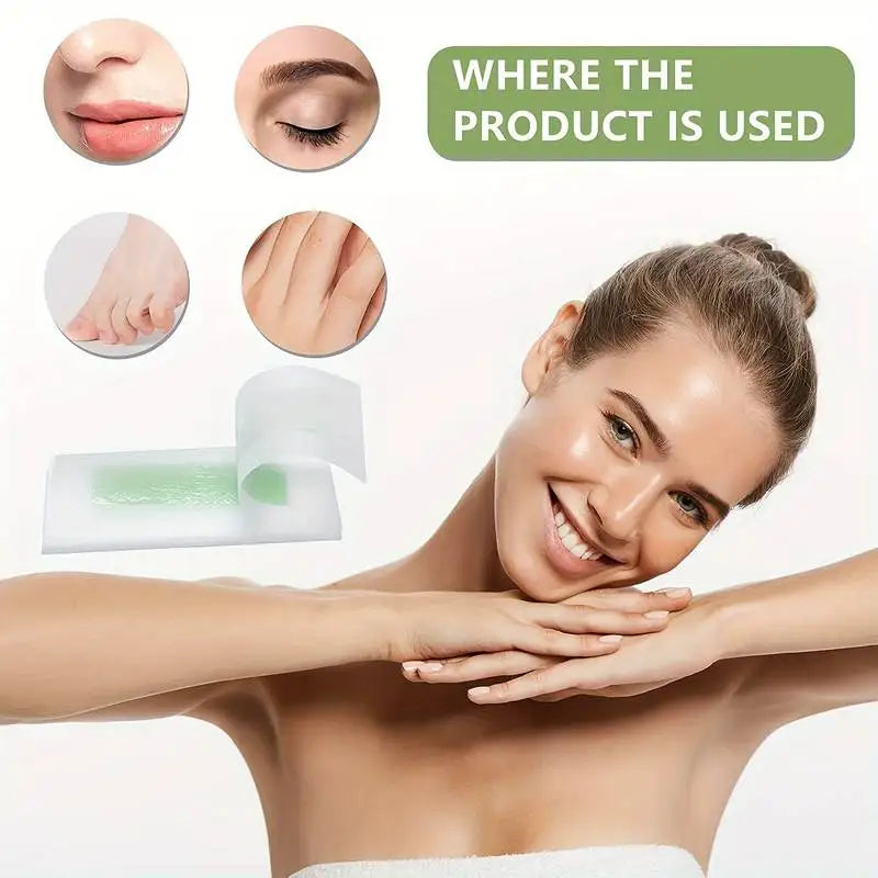 Facial Wax Strips – Aloe Hair Removal Kit for Face & Body (24, 48, 72 pcs)