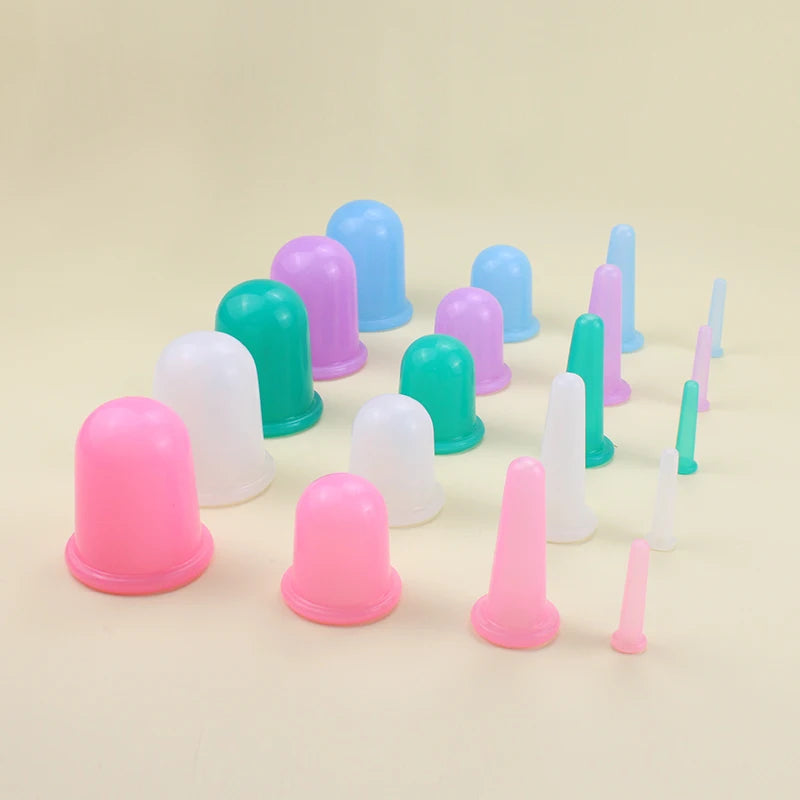 Silicone Facial Cupping Set – Anti-Aging Vacuum Massage Cups for Face & Eye Care (Multiple Sizes & Colors)