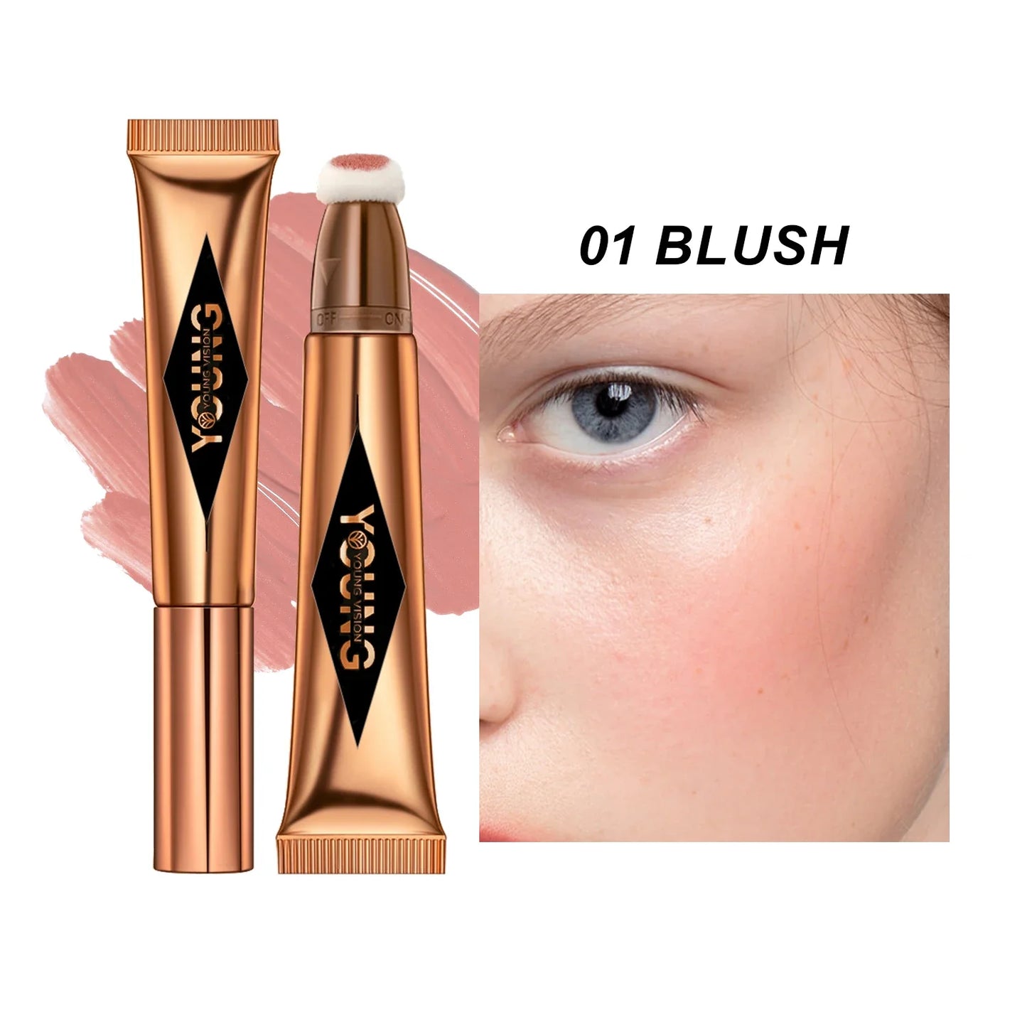 4-in-1 Liquid Blush Stick – Contour, Highlighter, Eyeshadow & Blush (Waterproof & Creamy Finish)