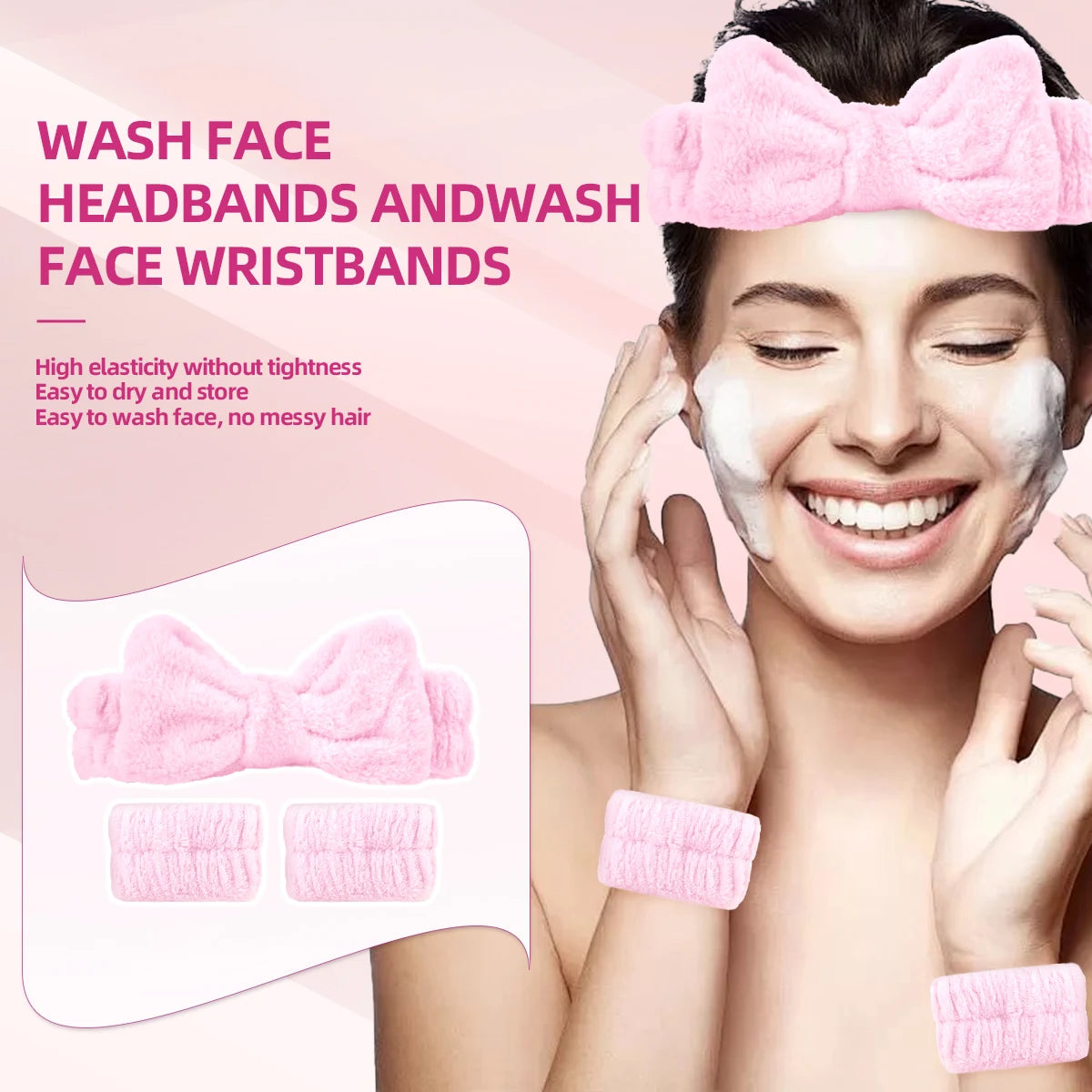 12PCS Facial Mask Care Kit – Full Pink Skincare Tool Set with Headband, Roller & Bowl