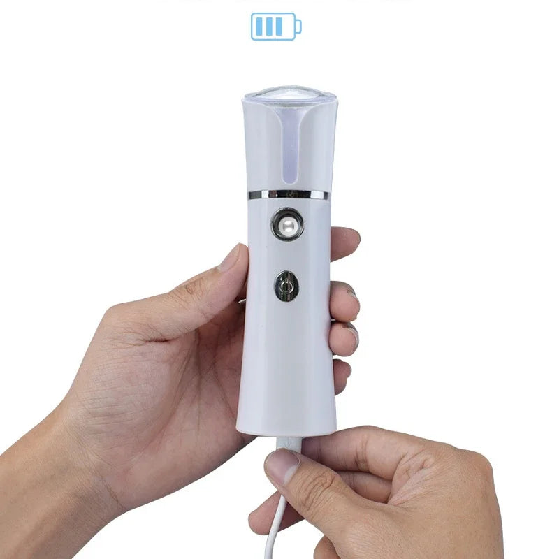 Mini Nano Facial Steamer – USB Rechargeable Mist Spray for Deep Hydration & Glow