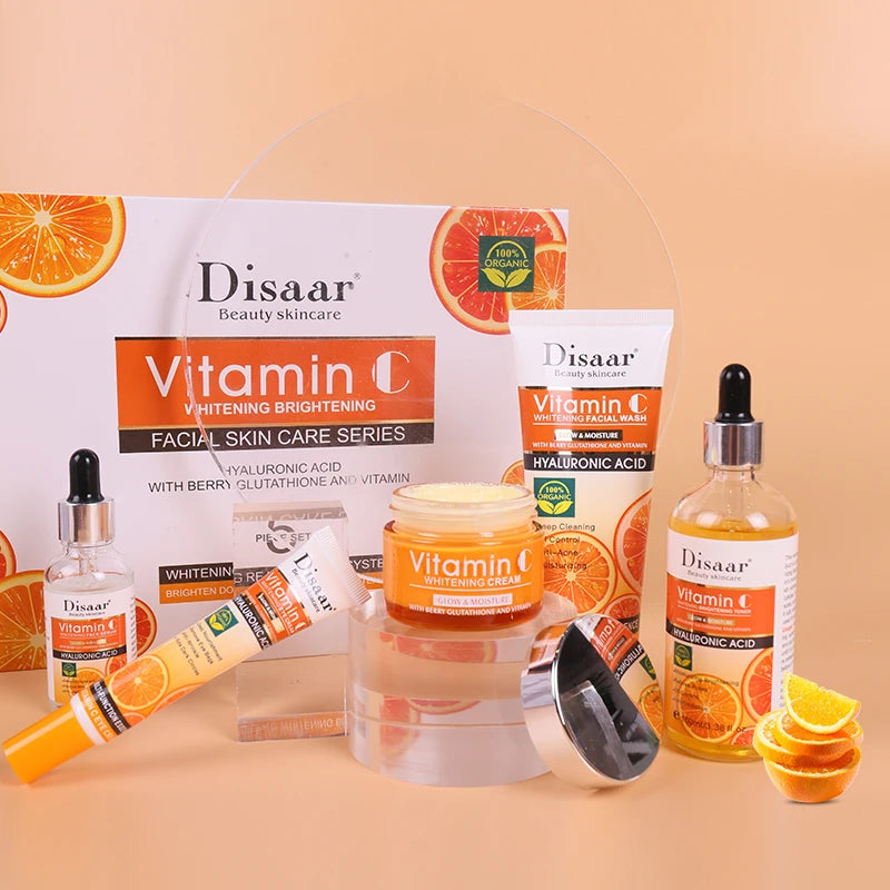 Disaar Vitamin C Skincare Kit – 5-Piece Facial Set to Brighten, Hydrate & Even Skin Tone