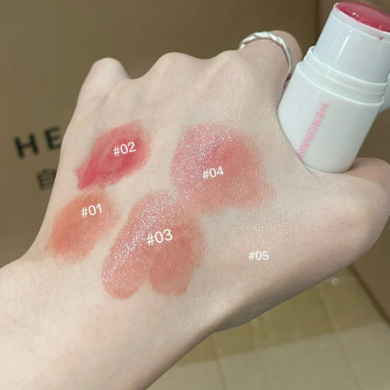 HERORANGE Cream Blush Stick – Natural Dewy Glow, Easy-to-Apply Long-Lasting Cheek Tint