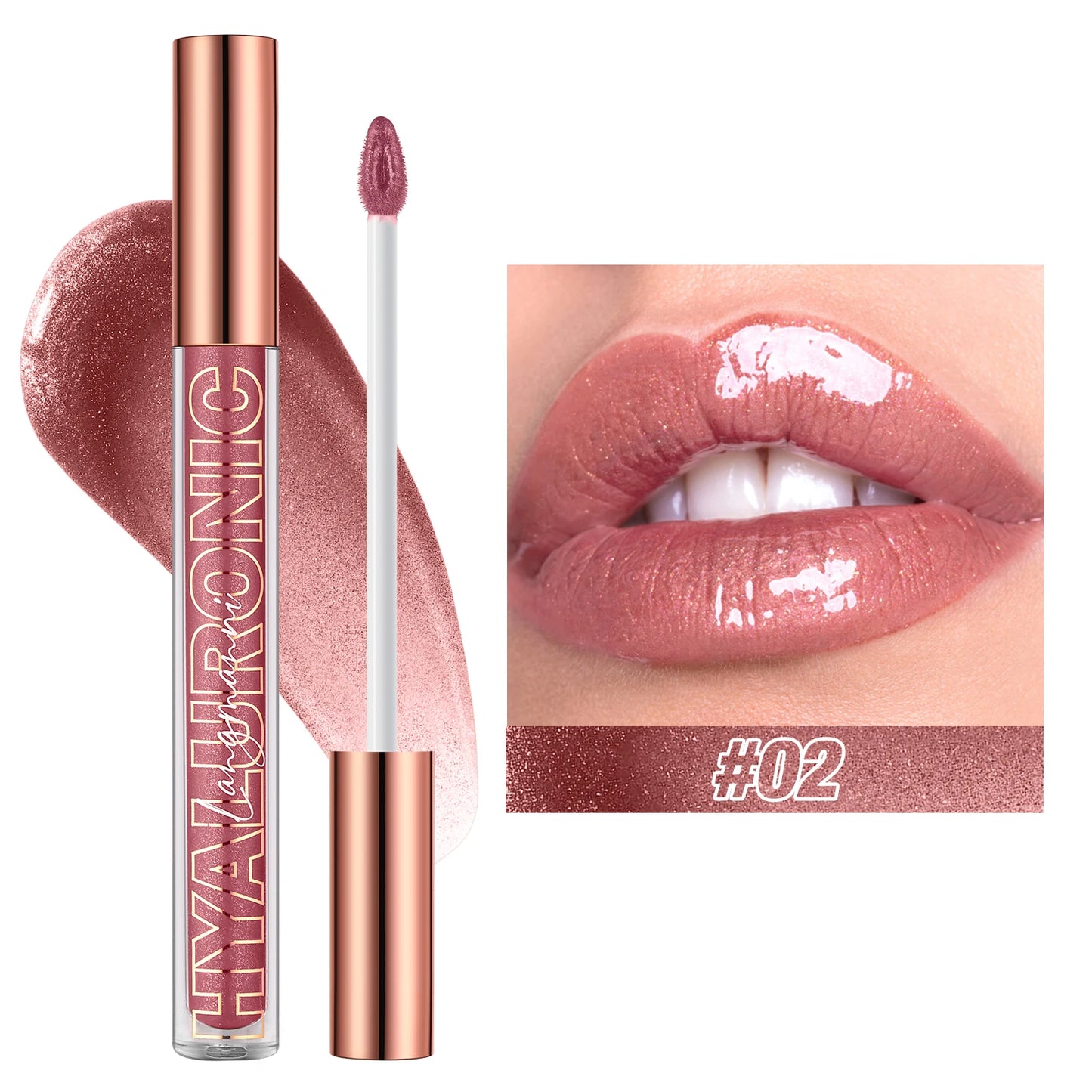 Hyaluronic Lip Gloss – 8-Color Shiny Lip Tint | Moisturizing, Long-Lasting, Non-Sticky Formula