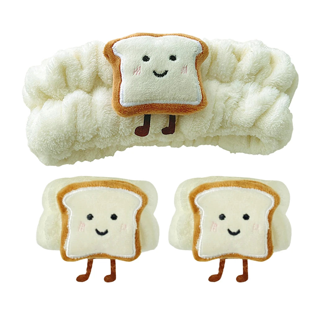 Spa Headband & Wristbands – Cute Absorbent Set for Face Washing, Skincare & Makeup