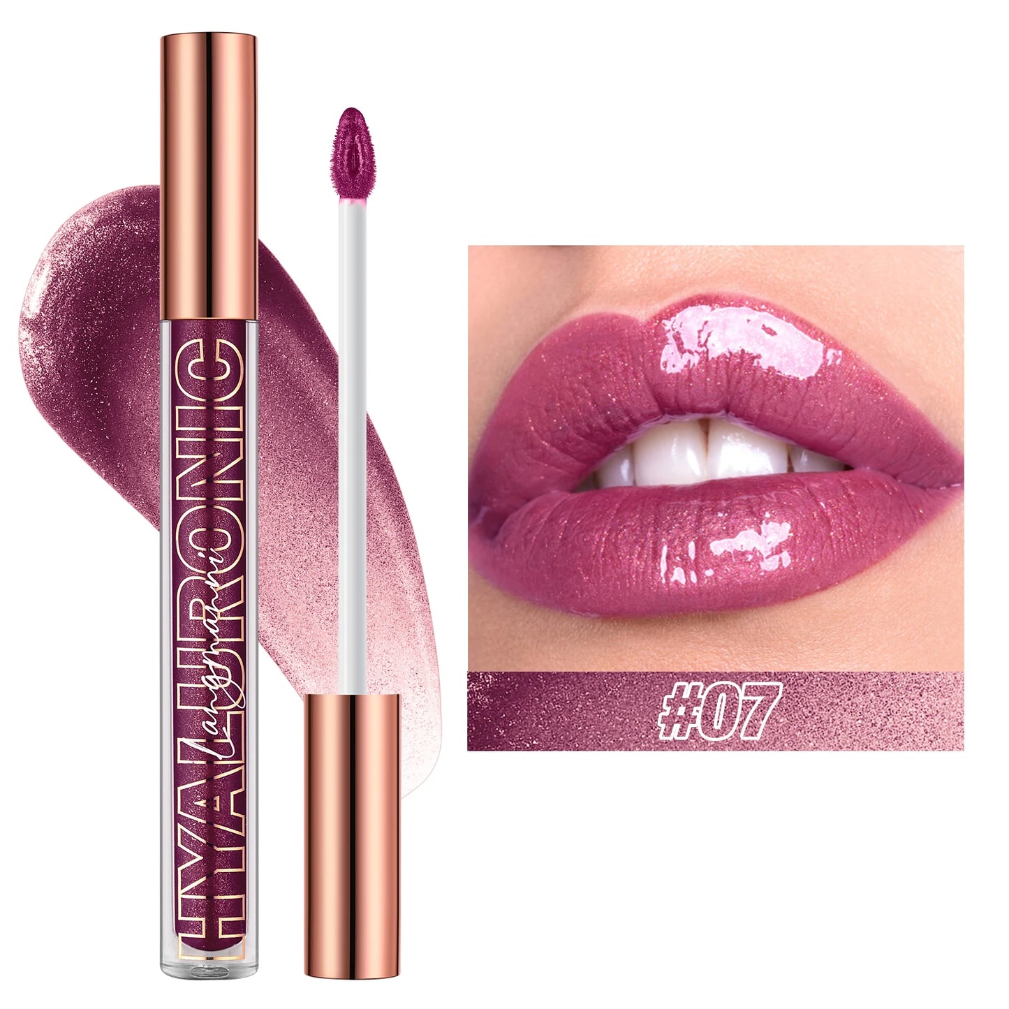 Hyaluronic Lip Gloss – 8-Color Shiny Lip Tint | Moisturizing, Long-Lasting, Non-Sticky Formula