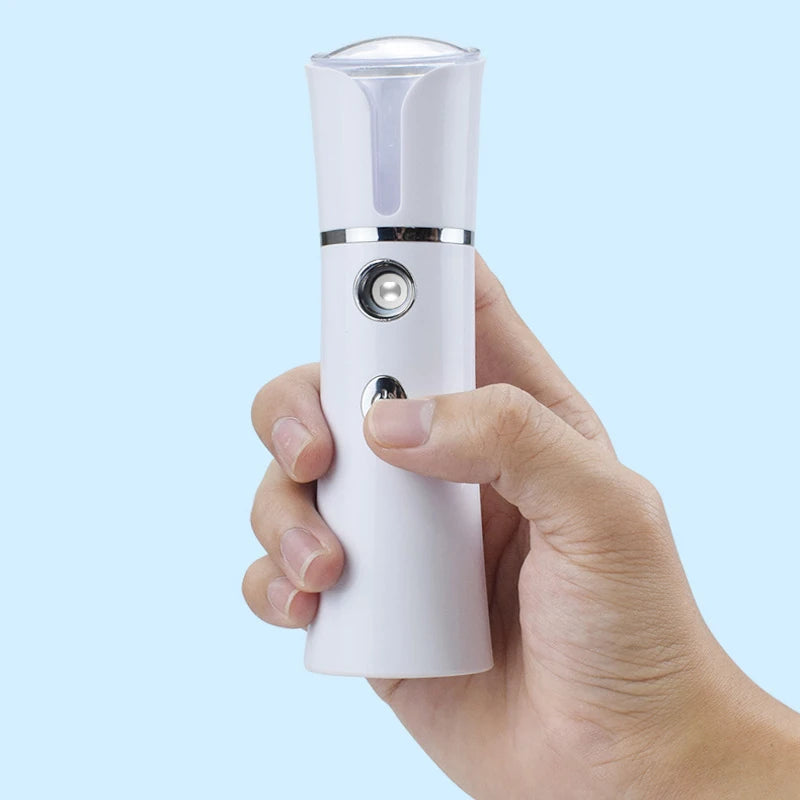 Mini Nano Facial Steamer – USB Rechargeable Mist Spray for Deep Hydration & Glow