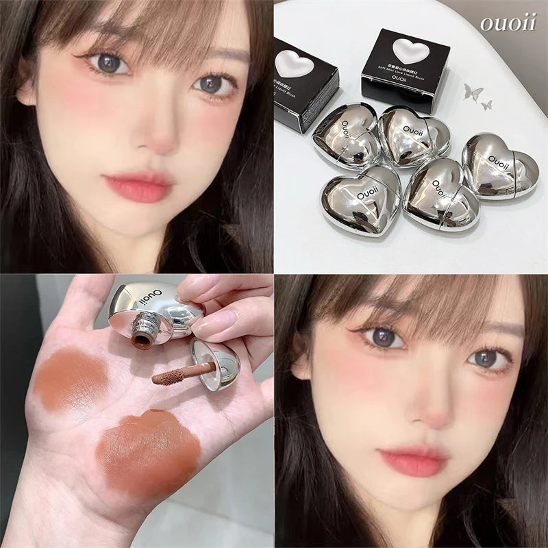 Velvet Heart Liquid Blush – Long-Lasting Matte Cream Tint | Lavender, Peach & Strawberry Hues