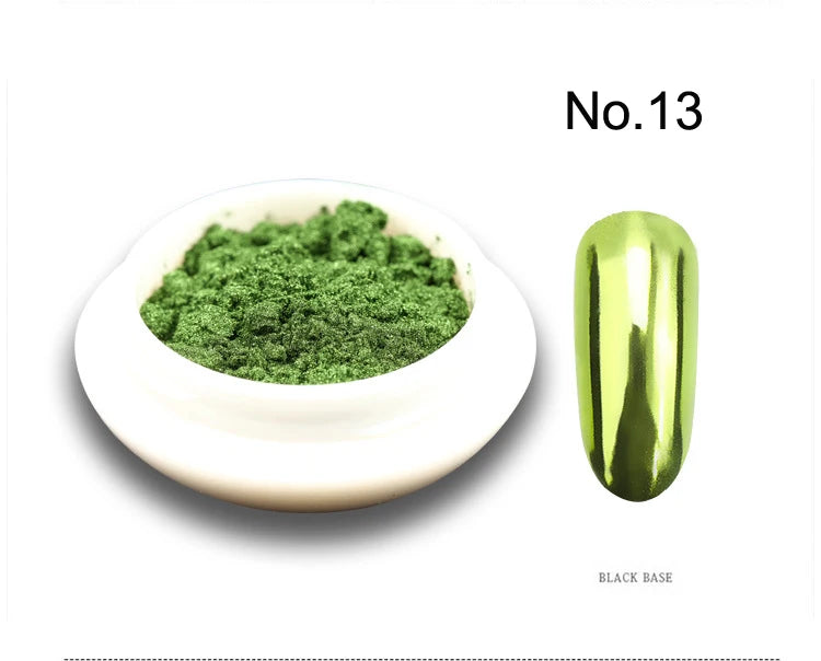 Chrome Mirror Nail Powder – Metallic Finish for Gel & Acrylic Nails (1/2 pcs)