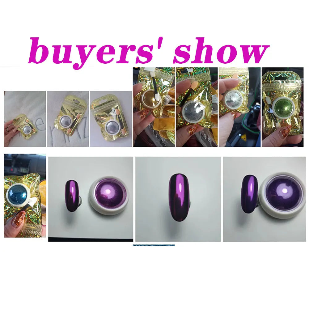 Chrome Mirror Nail Powder – Metallic Finish for Gel & Acrylic Nails (1/2 pcs)