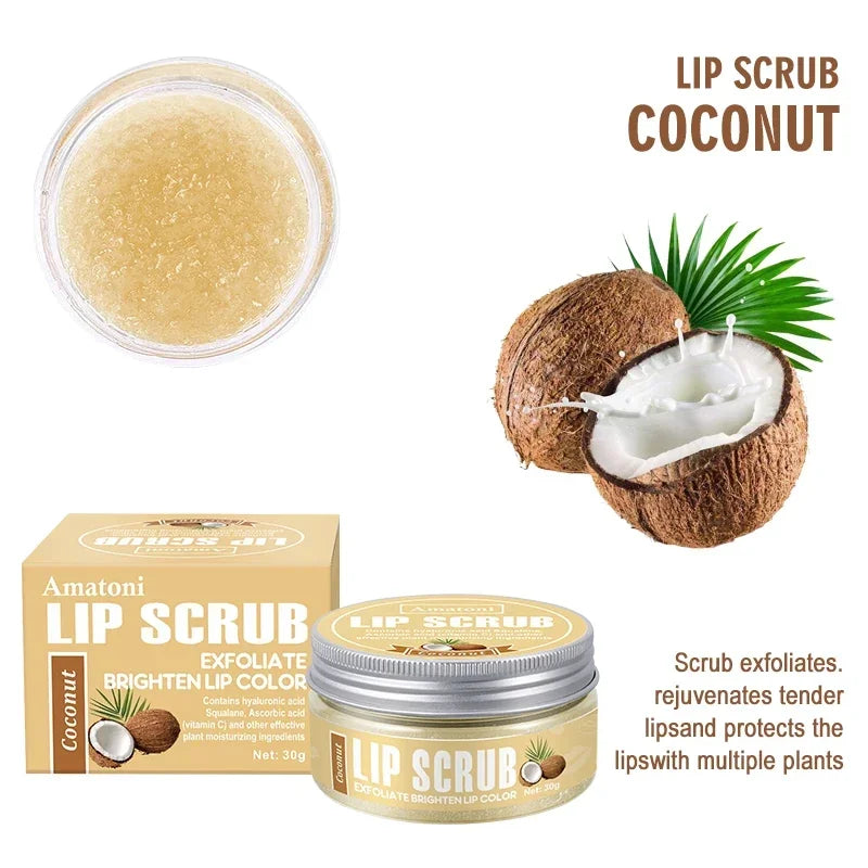 Luxury Lip Scrub 30g – Raspberry, Vanilla, Coconut & Watermelon | Natural Exfoliant & Moisturizer