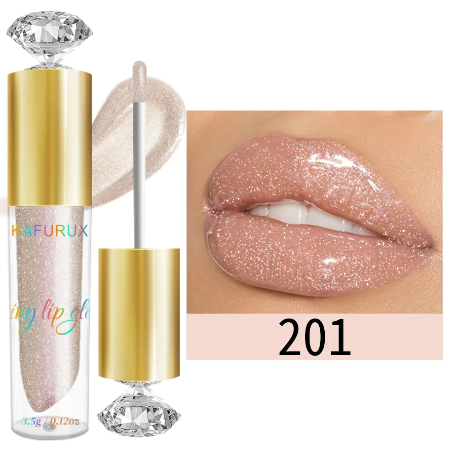 Diamond Shine Lip Gloss – 9 Colors Ultra-Glossy Sparkling Glitter Finish | Moisturizing, Long-Lasting & Sexy Glow