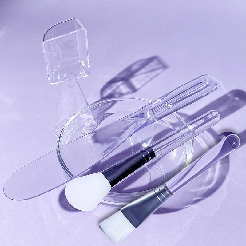 DIY Face Mask Mixing Kit – 6-in-1 Bowl, Spatula, Spoon & Brush Set for Deep Cleansing & Home Spa