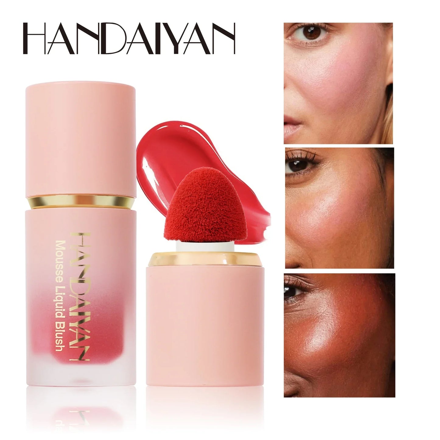 HANDAIYAN Velvet Liquid Blush – Matte Finish | Soft Sponge Tip | Long-Lasting & Buildable Color (6.5ml)