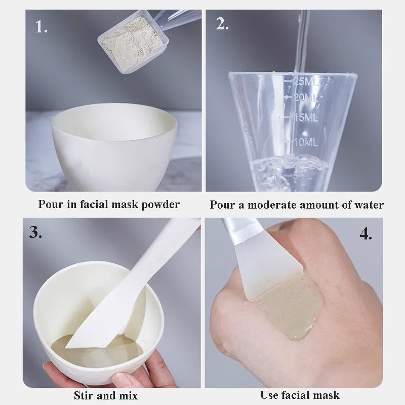 Face Mask Mixing Bowl Set – DIY Facial Care Kit with Brush, Spoon & Measuring Tool