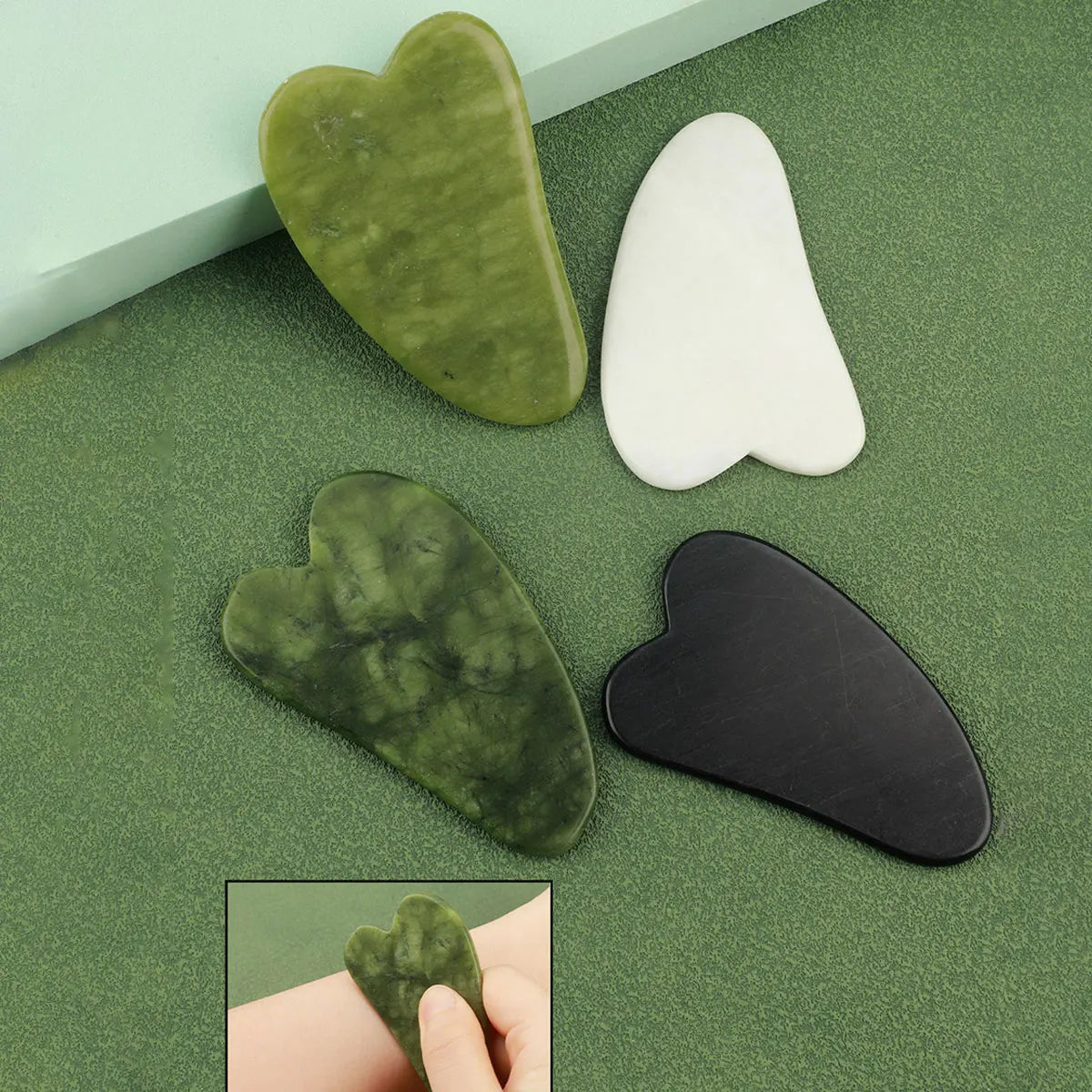 Kit 3-en-1 Jade Roller & Gua Sha – Soin Visage Complet