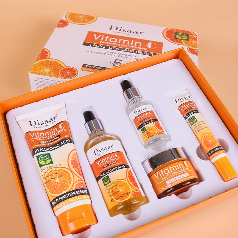 Disaar Vitamin C Skincare Kit – 5-Piece Facial Set to Brighten, Hydrate & Even Skin Tone