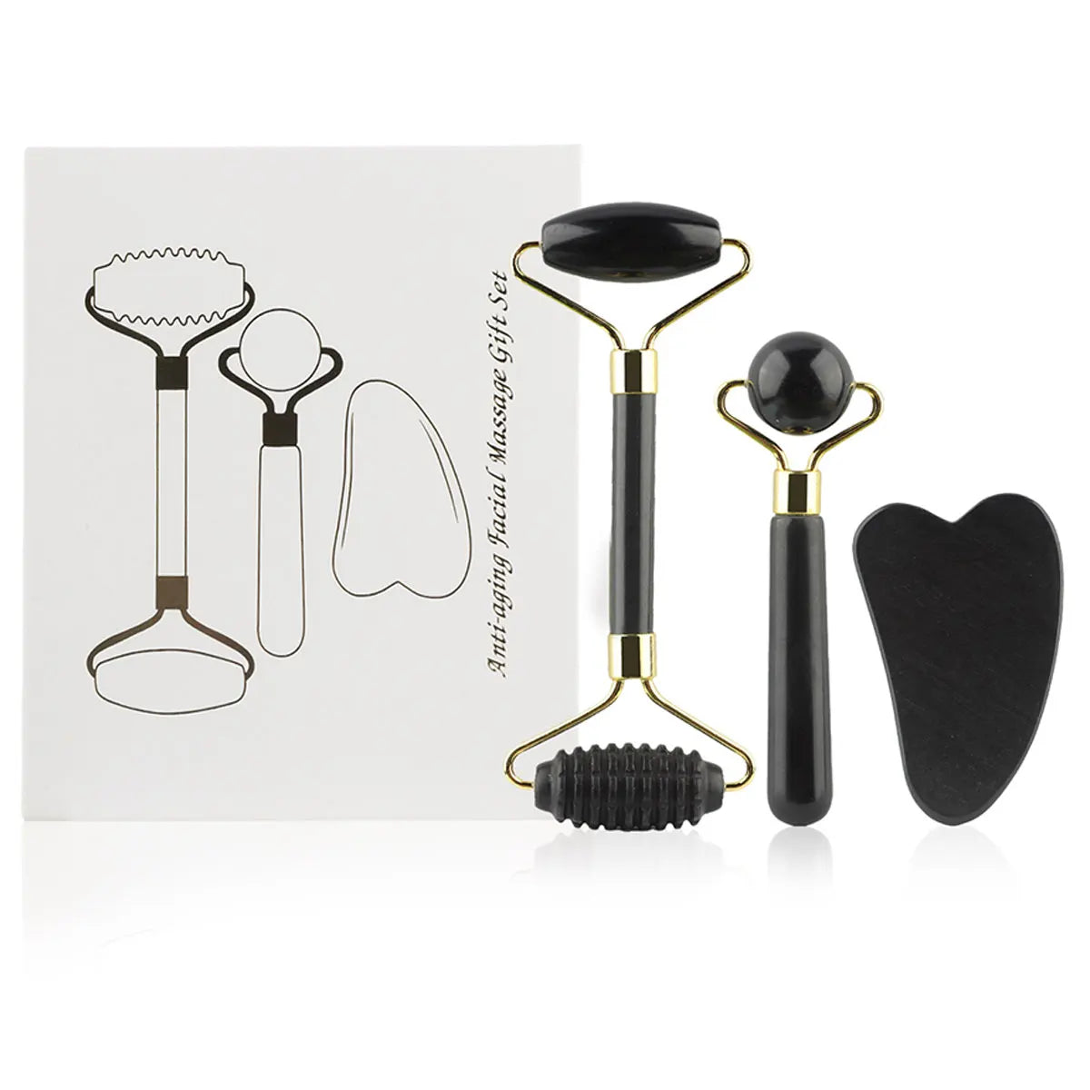 Kit 3-en-1 Jade Roller & Gua Sha – Soin Visage Complet