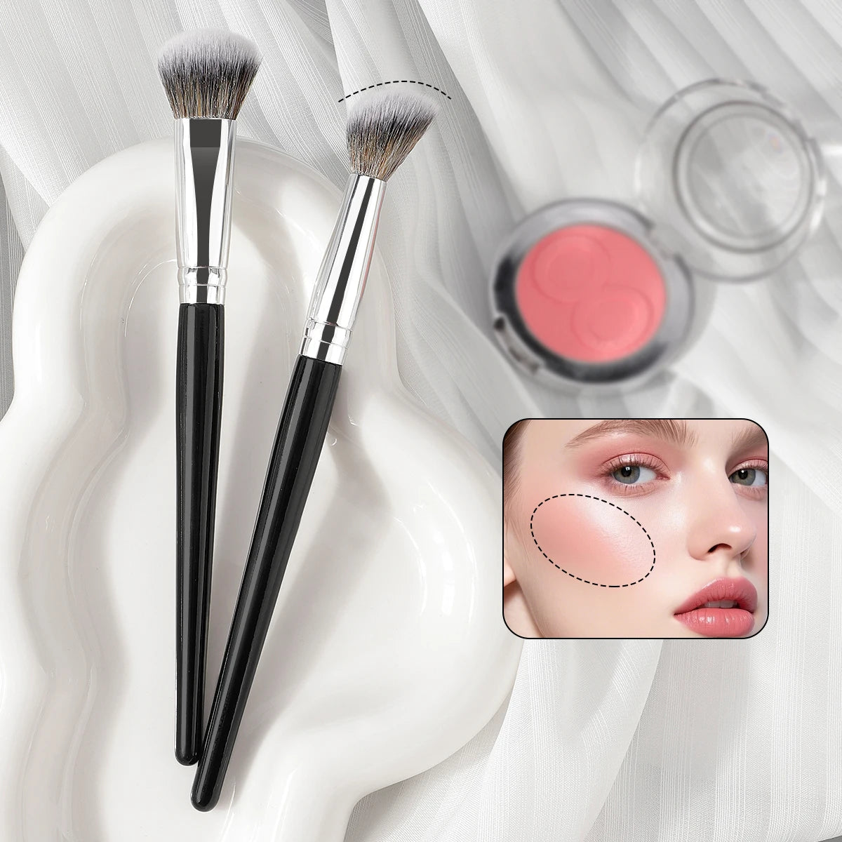 Precise Blush Brush – Ultra-Soft Makeup Brush for Liquid, Cream & Powder Application