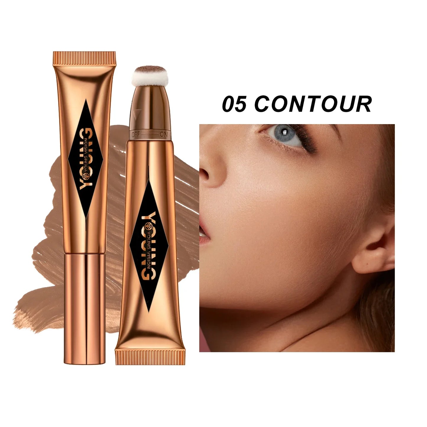 4-in-1 Liquid Blush Stick – Contour, Highlighter, Eyeshadow & Blush (Waterproof & Creamy Finish)