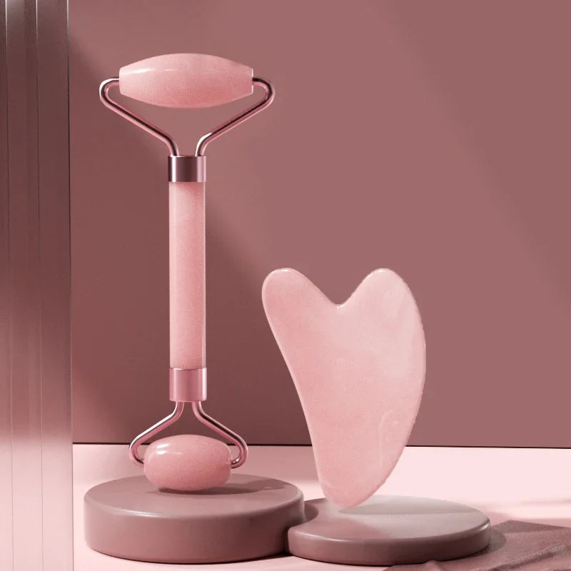 Set 2-en-1 Massage Visage & Gua Sha – Anti-Rides & Relaxation