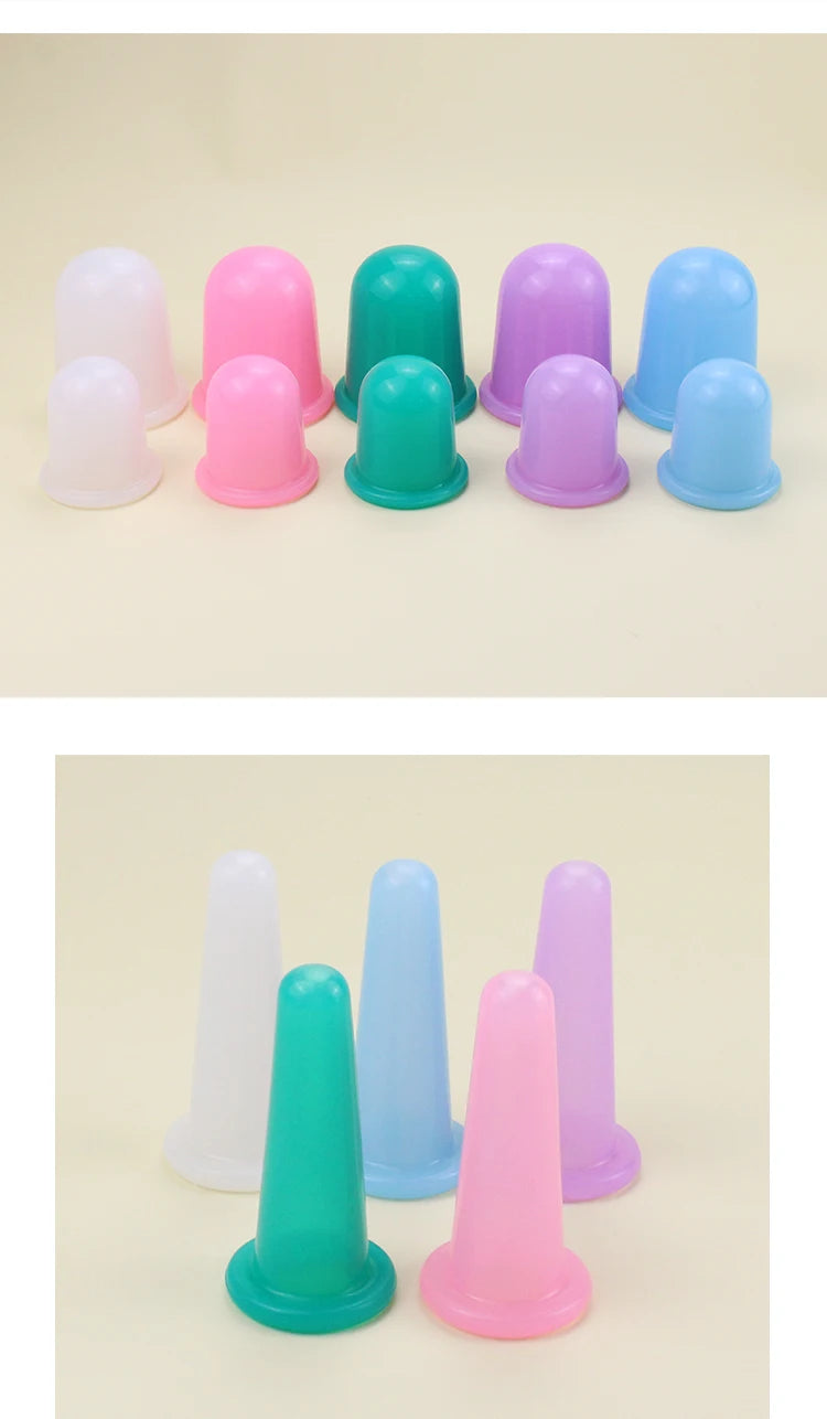 Silicone Facial Cupping Set – Anti-Aging Vacuum Massage Cups for Face & Eye Care (Multiple Sizes & Colors)