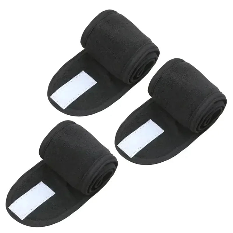 3PCS Soft Toweling Adjustable Headbands – For Face Washing, Spa & Makeup