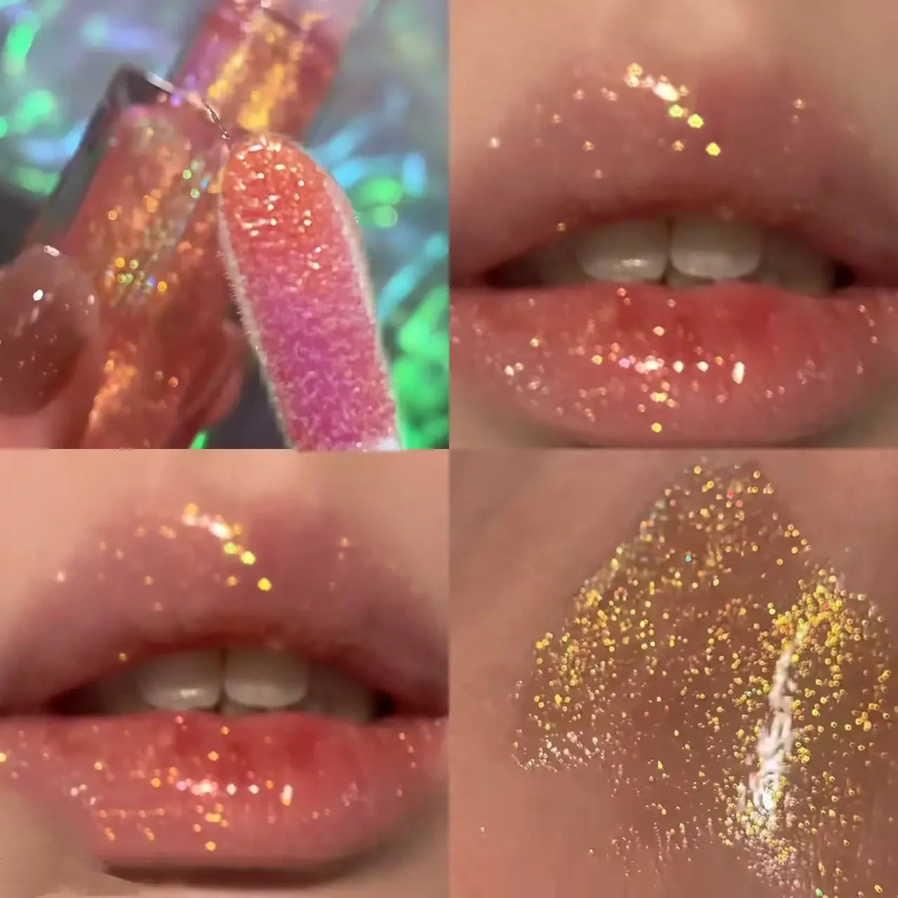 Multichrome Glitter Lip Gloss – 3D Mirror Shine | Hydrating, Waterproof & Ultra-Sparkling Lip Glow (6 Colors)
