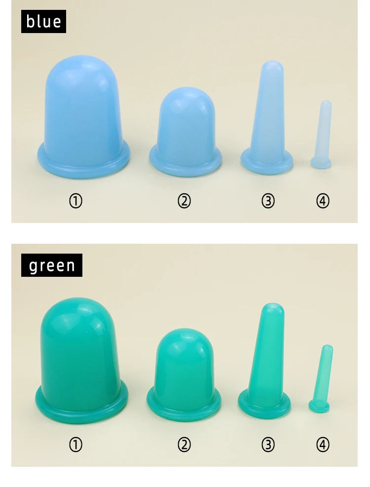 Silicone Facial Cupping Set – Anti-Aging Vacuum Massage Cups for Face & Eye Care (Multiple Sizes & Colors)