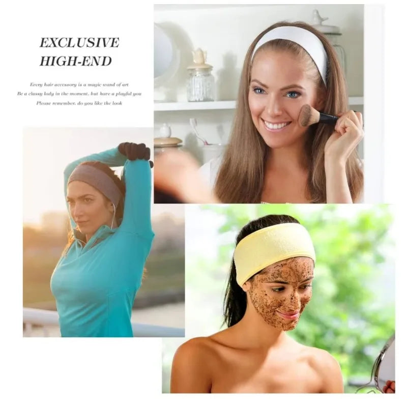 Towel Spa Headband – Non-Slip, Stretchable Face Wash Hairband for Skincare, Makeup & Workout