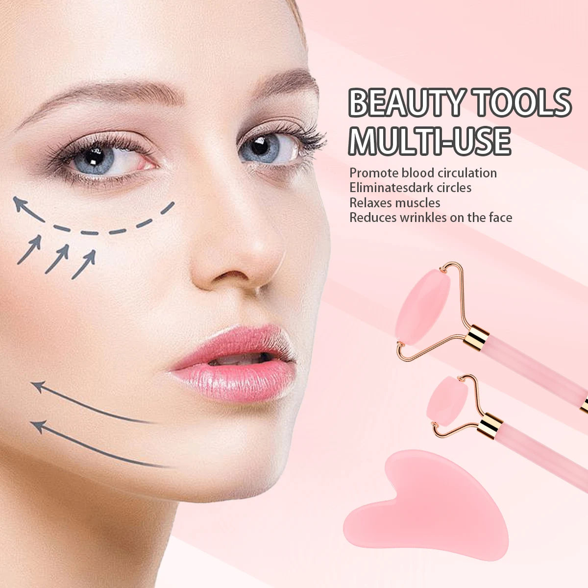12PCS Facial Mask Care Kit – Full Pink Skincare Tool Set with Headband, Roller & Bowl