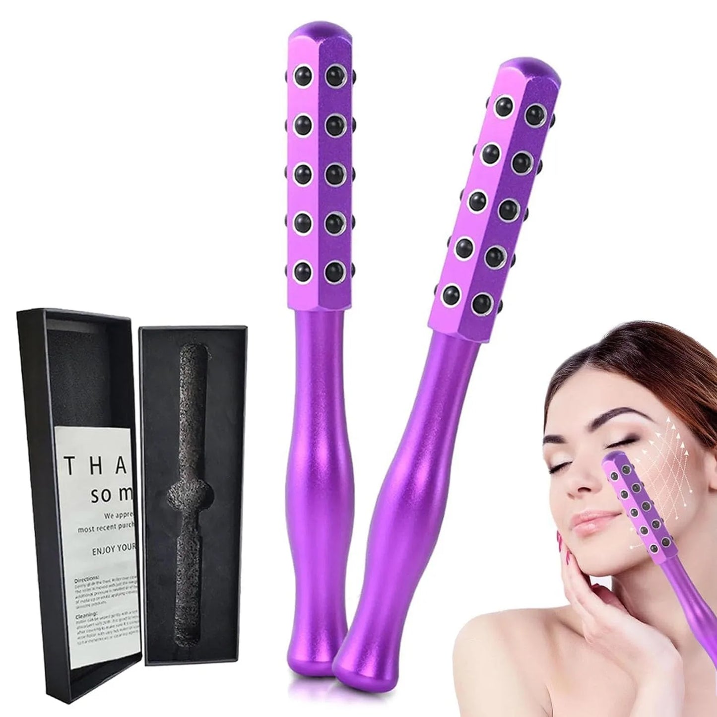 Arrily™ Facial Massaging Beauty Roller – 2pcs Face Lifting & Firming Set