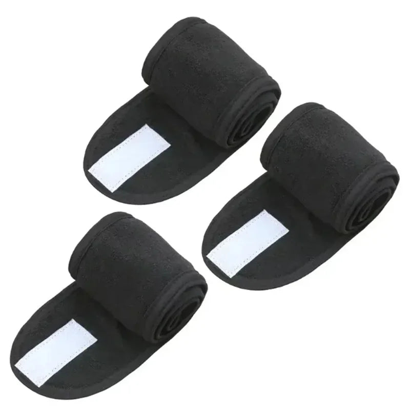 3PCS Soft Toweling Adjustable Headbands – For Face Washing, Spa & Makeup