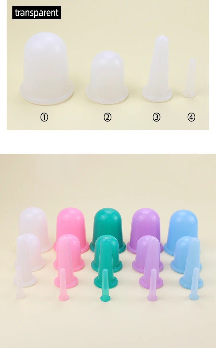 Silicone Facial Cupping Set – Anti-Aging Vacuum Massage Cups for Face & Eye Care (Multiple Sizes & Colors)