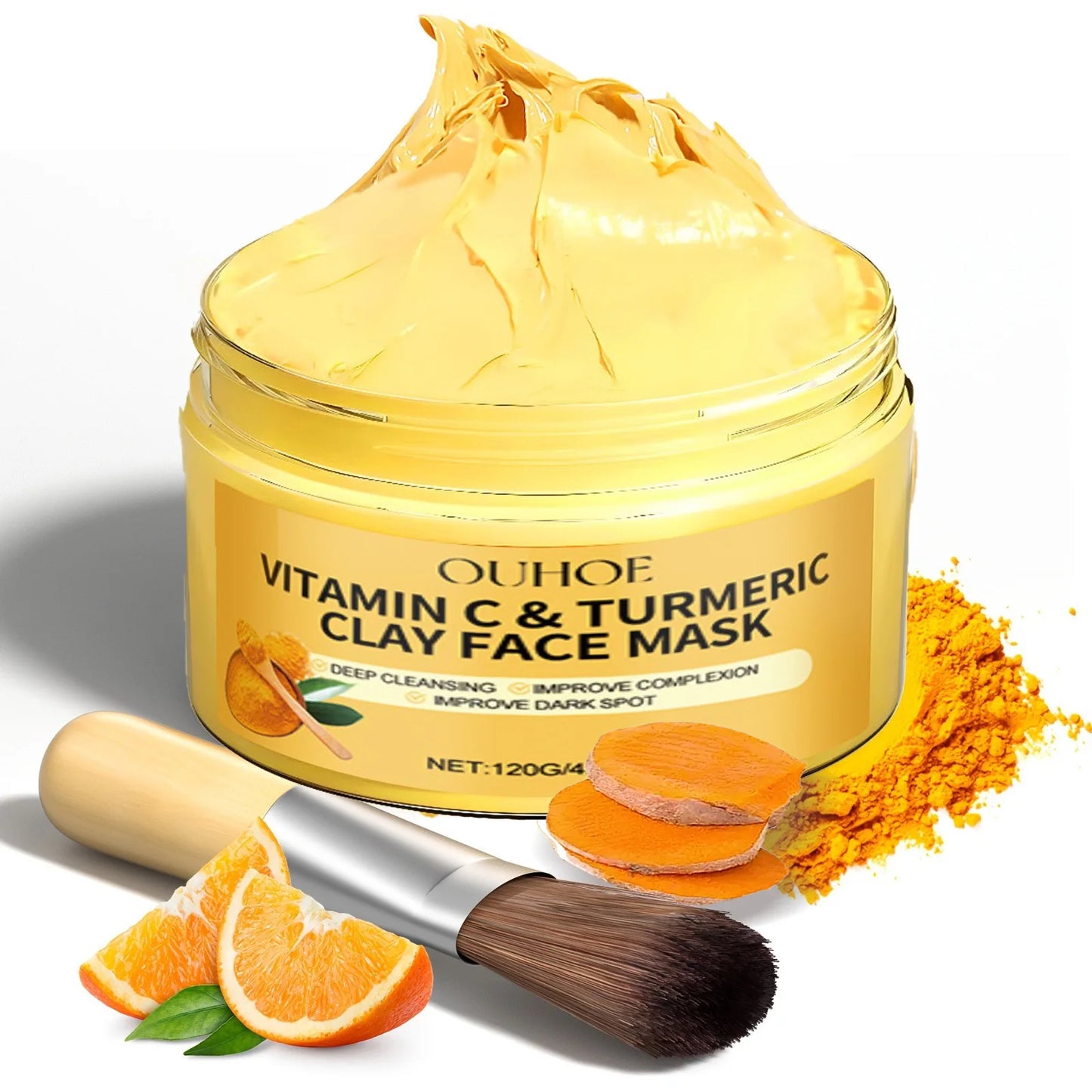 Vitamin C & Turmeric Exfoliating Face Mask – Brightening, Deep Cleansing & Pore Refining