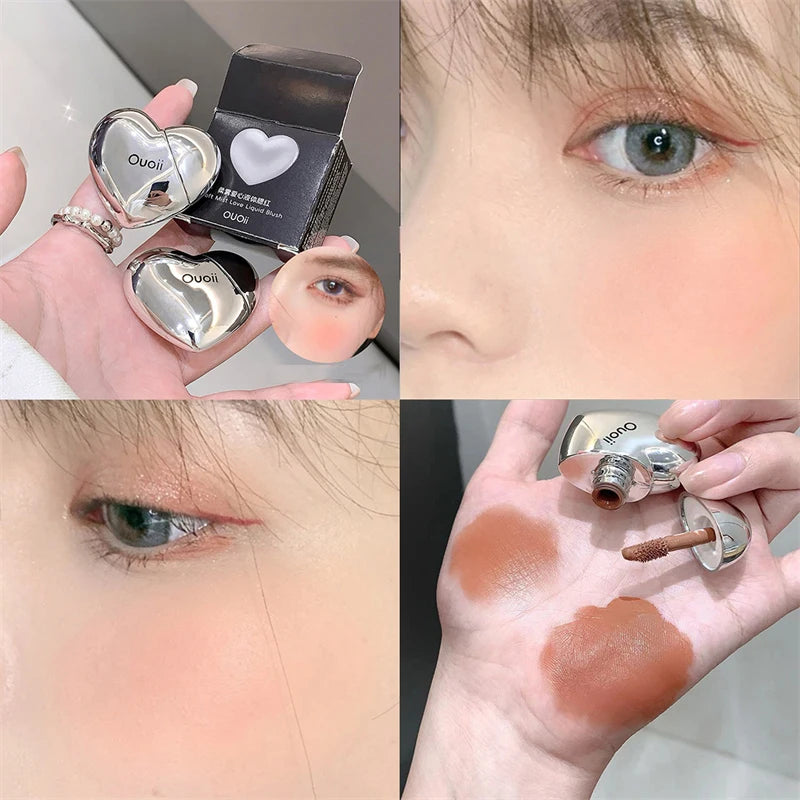 Velvet Heart Liquid Blush – Long-Lasting Matte Cream Tint | Lavender, Peach & Strawberry Hues