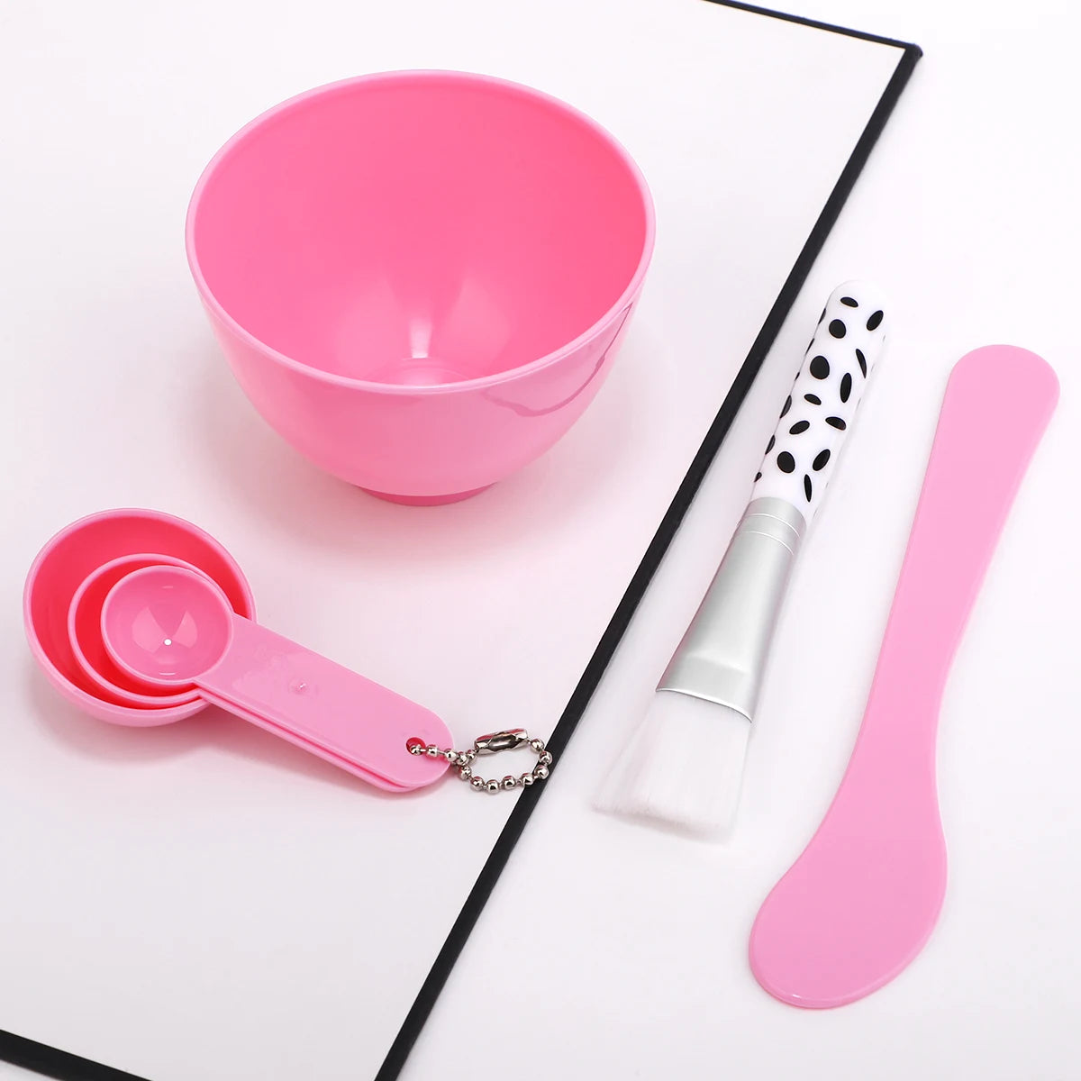 12PCS Facial Mask Care Kit – Full Pink Skincare Tool Set with Headband, Roller & Bowl