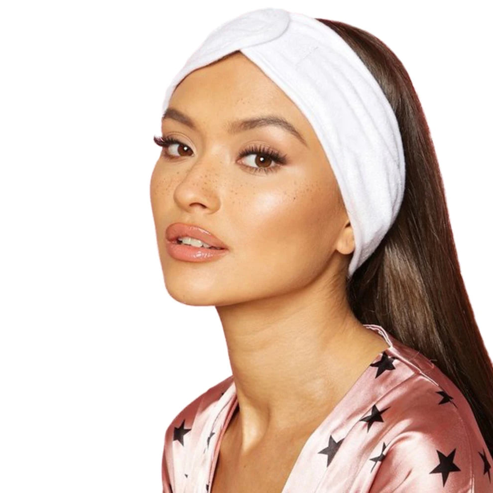 Adjustable Spa Headband – Soft, Stretchy & Wide Hair Wrap for Skincare, Yoga, Shower & Makeup
