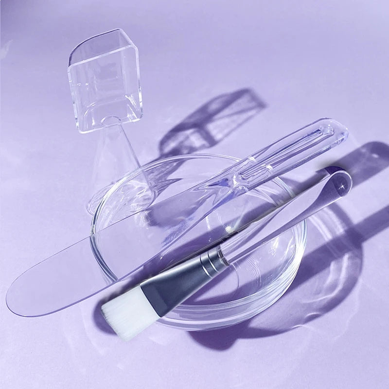 DIY Face Mask Mixing Kit – 6-in-1 Bowl, Spatula, Spoon & Brush Set for Deep Cleansing & Home Spa