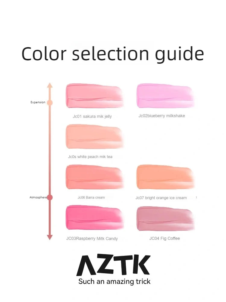 AZTK Color-Changing Liquid Blush – Matte Finish | Brightening & Contour for Unique Complexion (Blue & Purple Tones)