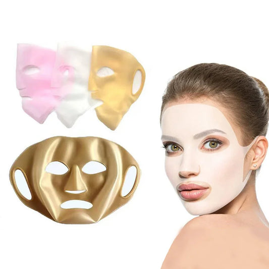 3D Reusable Silicone Face Mask Cover – Anti-Evaporation Sheet Mask Holder for Deep Hydration