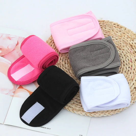 3PCS Soft Toweling Adjustable Headbands – For Face Washing, Spa & Makeup