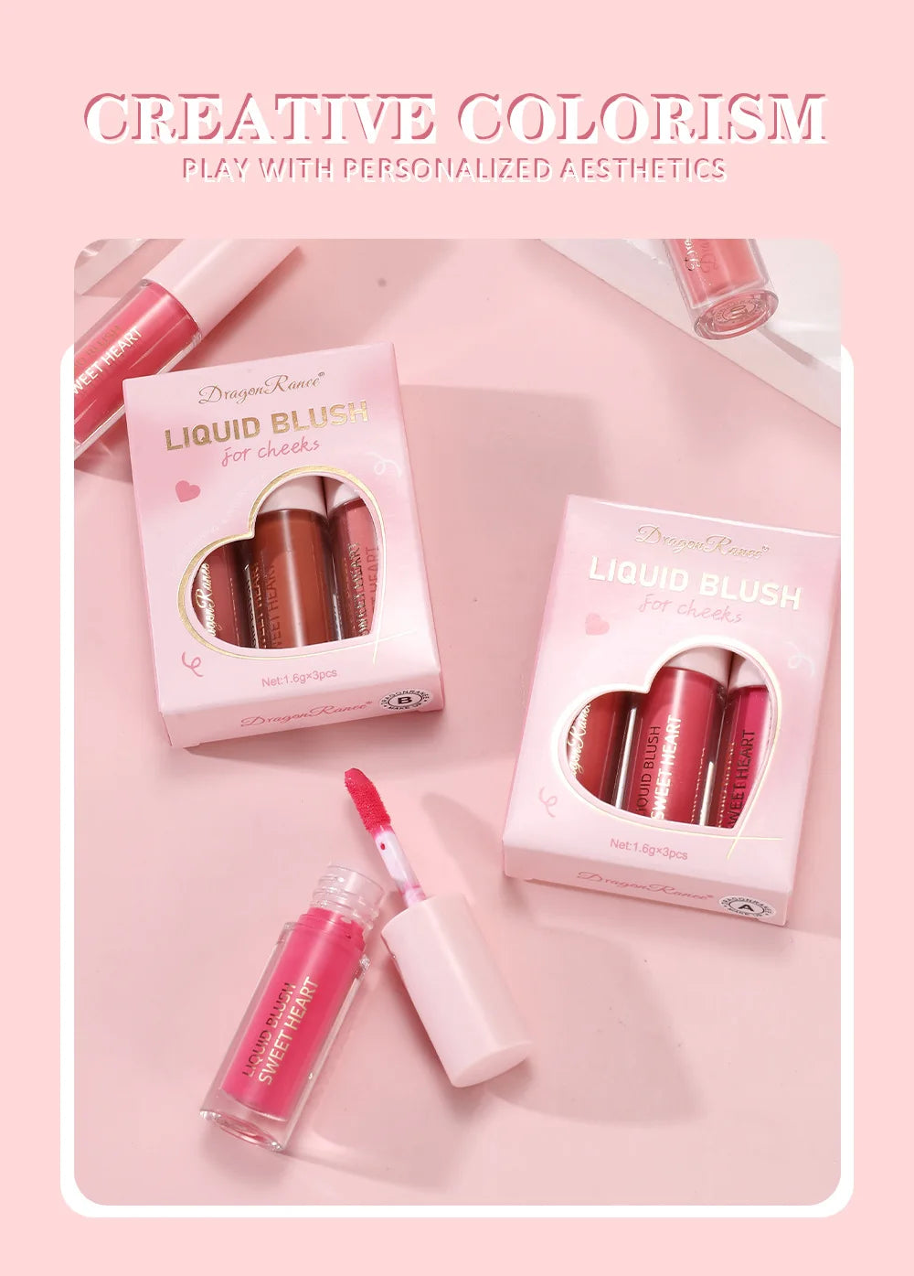 Mini Matte Liquid Blush (1/3pcs) – Long-Lasting Natural Cheek Tint | Dragon Ranee
