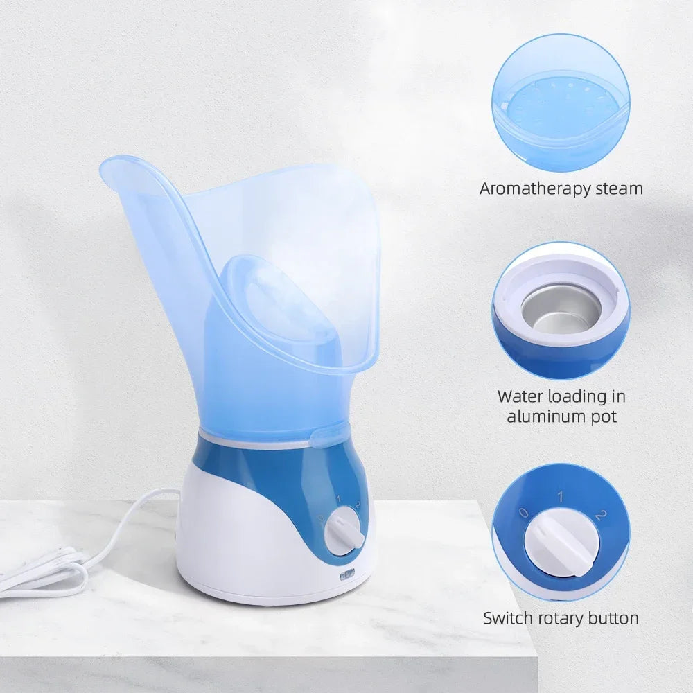 2-in-1 Facial Steamer & Nasal Inhaler – Deep Cleansing & Sinus Relief Device