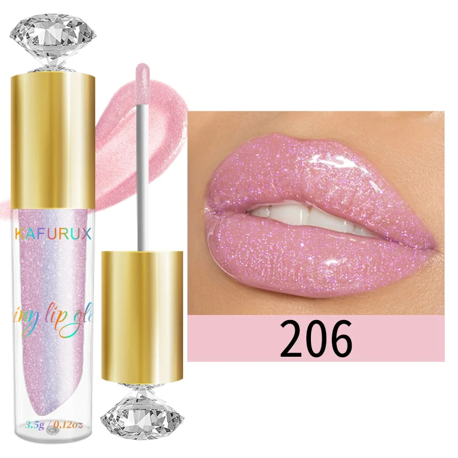 Diamond Shine Lip Gloss – 9 Colors Ultra-Glossy Sparkling Glitter Finish | Moisturizing, Long-Lasting & Sexy Glow