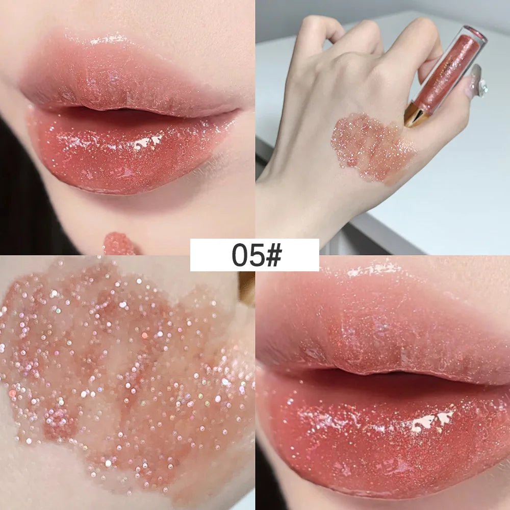 SHAQINUO Sparkling Lip Gloss – Moisturizing Fine Shimmer Gloss for Pouty, Glossy Lips | 5 Colors